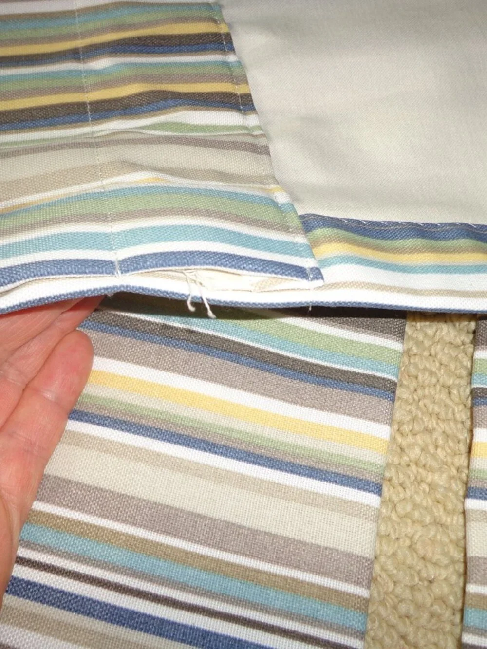 Pair Window Valances Striped Multi Fully Inner Lined Straight/Tailored